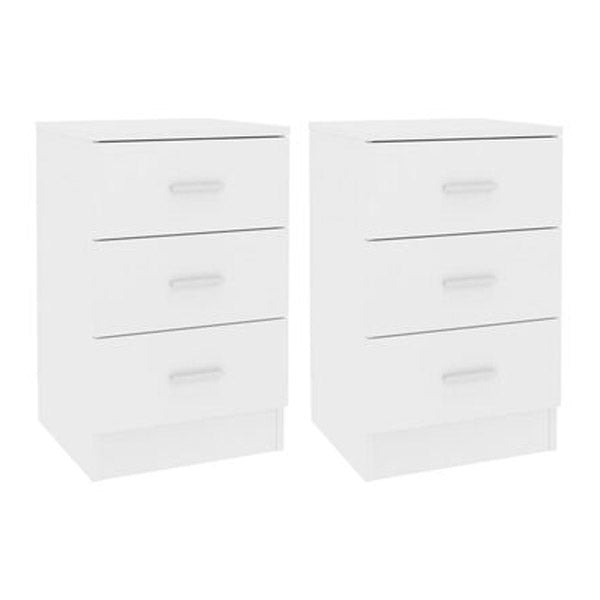 Bedside Cabinets 2 Pcs White 38X35X56 Cm Chipboard