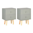 Bedside Cabinets 2 Pcs Grey 40X30X50 Cm Solid Pinewood