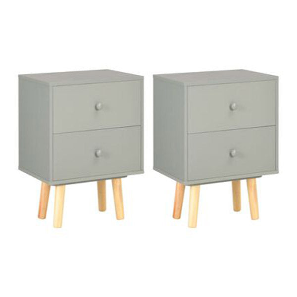 Bedside Cabinets 2 Pcs Grey 40X30X50 Cm Solid Pinewood