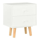 Bedside Cabinets 2 Pcs White 40X30X50 Cm Solid Pinewood