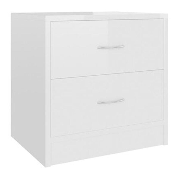 Bedside Cabinets 2 Pcs High Gloss White 40X30X40 Cm Chipboard