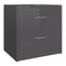 Bedside Cabinets High Gloss Grey 2 Pcs 40X30X40 Cm Chipboard
