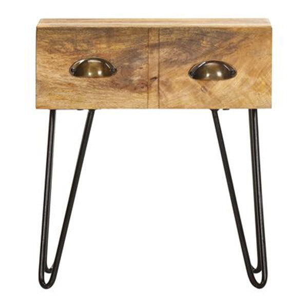 Bedside Cabinet 40X30X50 Cm Solid Mango Wood 2 Drawers