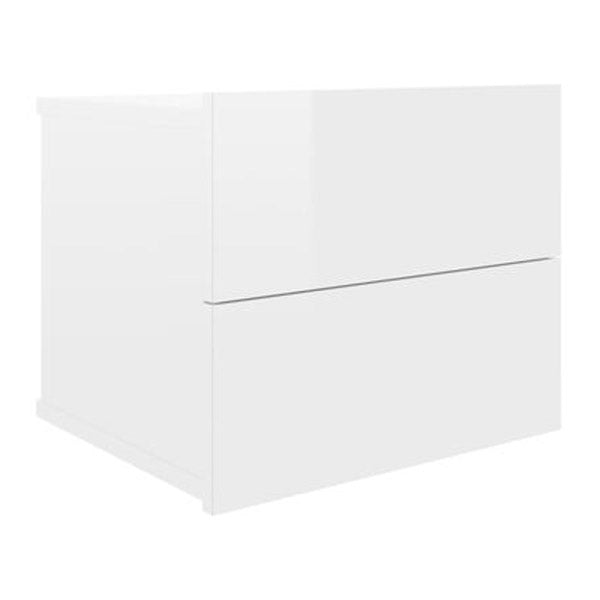 Bedside Cabinets 2 Pcs High Gloss White 40X30X30 Cm Chipboard
