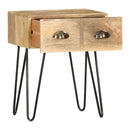 Bedside Cabinet 40X30X50 Cm Solid Mango Wood 2 Drawers