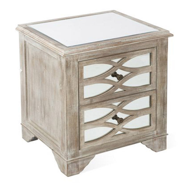 Wooden Bedside Table Natural 48X40X61Cm