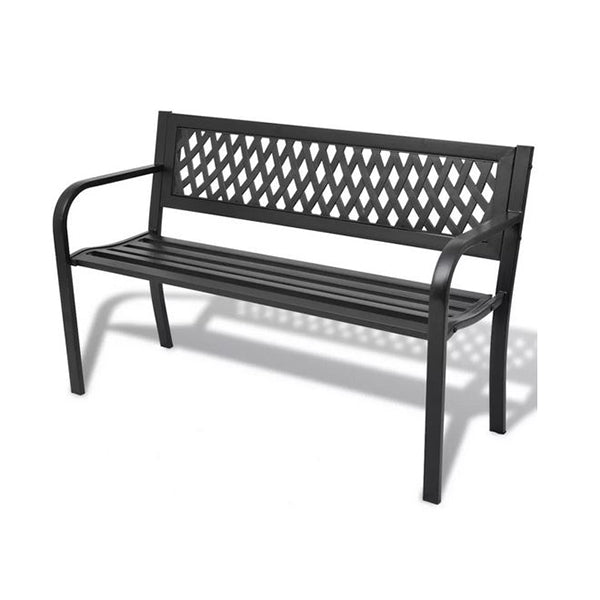 Garden Bench 118 Cm Steel Black