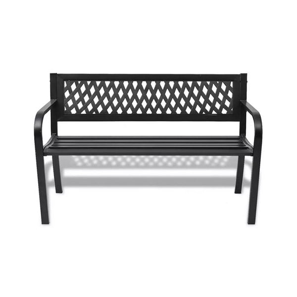 Garden Bench 118 Cm Steel Black