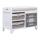 Hall Bench White 70 Cm Paulownia Wood