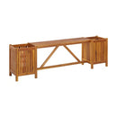 Garden Bench With 2 Planters 150X30X40 Cm Solid Acacia Wood