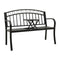 Garden Bench With A Table 125 Cm Steel Black