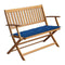 Garden Bench With Blue Cushion 120X60X89 Cm Solid Acacia Wood