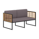 Garden Bench With Cushions 136 Cm Solid Acacia Wood Dark Grey