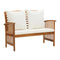 Garden Bench With Cream White Cushions 119 Cm Solid Acacia Wood