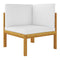 2 Seater Garden Bench With Cream White Cushions Solid Acacia Wood