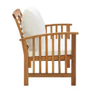 Garden Bench With Cream White Cushions 119 Cm Solid Acacia Wood