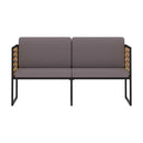 Garden Bench With Cushions 136 Cm Solid Acacia Wood Dark Grey