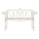 Garden Bench 132 Cm Metal Antique White