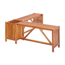 Garden Corner Bench With Planter 117X117X40 Cm Solid Acacia Wood