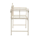 Garden Bench 132 Cm Metal Antique White