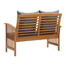 Garden Bench With Dark Grey Cushions 119 Cm Solid Acacia Wood