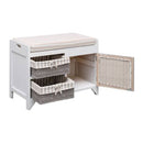 Hall Bench White 70 Cm Paulownia Wood