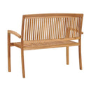 2 Seater Stacking Garden Bench Solid Teak Wood