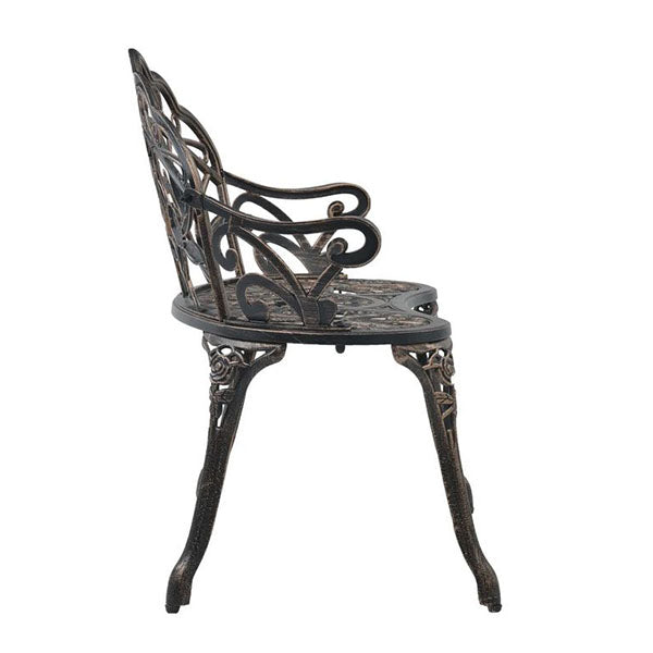 Bistro Bench 100Cm Bronze Cast Aluminium