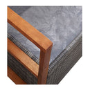 Storage Bench 110 Cm Poly Rattan And Solid Acacia Wood Grey