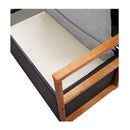 Storage Bench 110 Cm Poly Rattan And Solid Acacia Wood Black