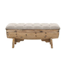 Storage Bench 103 X 51 X 44 Cm Solid Wood And Fabric