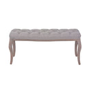 Bench Linen Solid Wood 110 X 38 X 48 Cm Light Grey