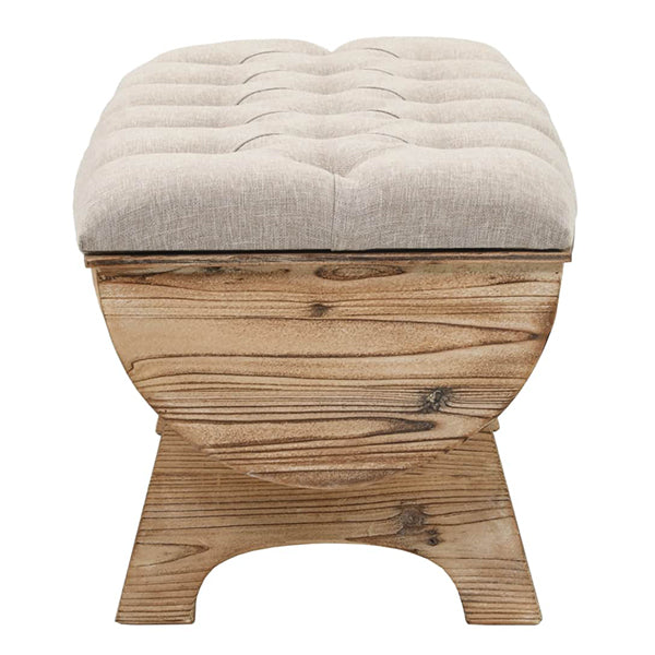 Storage Bench 103 X 51 X 44 Cm Solid Wood And Fabric