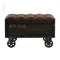 Storage Bench 80 X 41 X 50 Cm Solid Wood And Artificial Leather