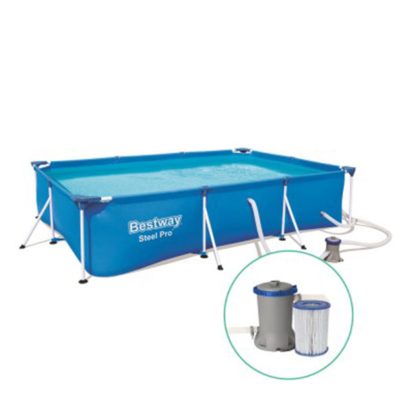 Bestway Swimming Pool Steel Frame Above Ground Rectangular Filter