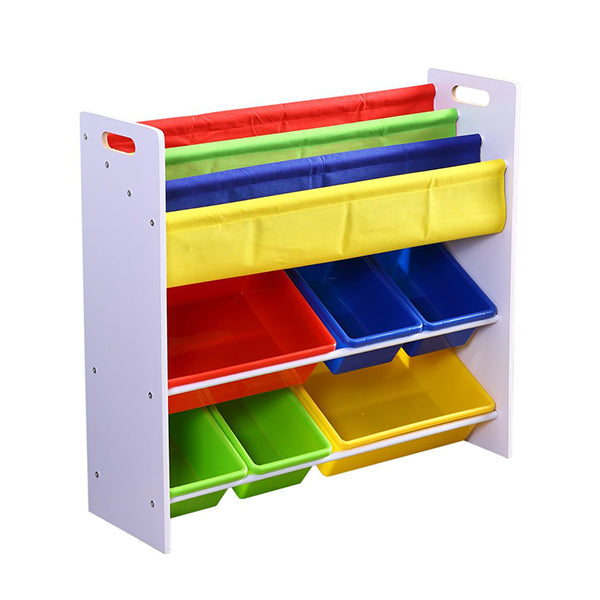 6 Bins Kids Toy Box Bookshelf Organiser Shelf Storage Rack Drawer