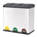 Recycling Pedal Bin Garbage Trash Bin Stainless Steel 3X18 L