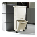 42L Rubbish Bin Waste Pedal Recycling Kitchen Wheel 2 Compartment