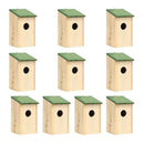 Bird Houses 10 Pcs Solid Firwood 12X12X22 Cm