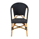 Rattan Bistro Chair Black 47X60X89Cm