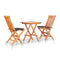 3 Piece Bistro Set Solid Teak Wood With Anthracite Cushions