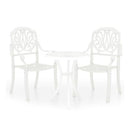 3 Piece Bistro Set Cast Aluminium White 62X65 Cm