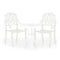 3 Piece Bistro Set Cast Aluminium White 62X65 Cm