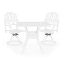 3 Piece Bistro Set With Swivel Cast Aluminium White