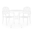 3 Piece Bistro Set Cast Aluminium White 78X72 Cm