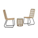 3 Piece Bistro Set Poly Rattan Oak