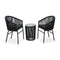 3 Piece Bistro Set With Cushions Pvc Rattan Black