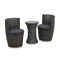3 Piece Bistro Set With Cushions Grey Poly Rattan