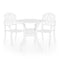 3 Piece Bistro Set Cast Aluminium White 90X74 Cm