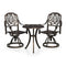 3 Piece Bistro Set With Swivel Cast Aluminium Bronze 62X65 Cm